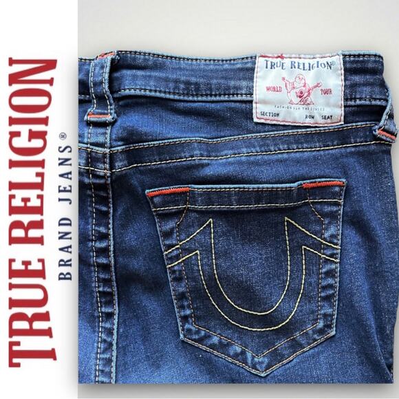 TRUE RELIGION BECCA MID RISE BOOT RARE Y2K BOOTCUT JEANS BLUE - 33 - Picture 5 of 10